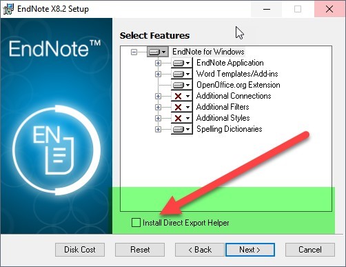 endnote installing export helper x8